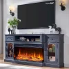 Farmhouse-Style Electric Fireplace TV Stand, 16D x 70W x 32H, Up To 80 Inch TVs