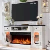 Farmhouse-Style Electric Fireplace TV Stand, 16D x 70W x 32H, Up To 80 Inch TVs