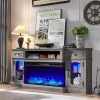 Farmhouse-Style Electric Fireplace TV Stand, 16D x 70W x 32H, Up To 80 Inch TVs