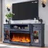 Farmhouse-Style Electric Fireplace TV Stand, 16D x 70W x 32H, Up To 80 Inch TVs