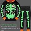 FEDPOP Toddler Halloween Pajamas Kids Skeleton Glow in the Dark Sleepwear Pjs Set 5T