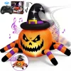 Firstness 2.4GHz Remote Control Car Halloween Inflatable Pumpkin Spider Blow ups Rc Car 360° Rotation, 3 Music and LED L