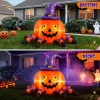 Firstness 6.2FT Halloween Inflatable Decorations Pumpkin Spider with LED Lights, Halloween Blow Ups for Yard Party