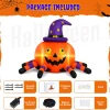 Firstness 6.2FT Halloween Inflatable Decorations Pumpkin Spider with LED Lights, Halloween Blow Ups for Yard Party