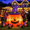 Firstness 6.2FT Halloween Inflatable Decorations Pumpkin Spider with LED Lights, Halloween Blow Ups for Yard Party