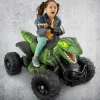 Fisher-Price Power Wheels Jurassic World Dino Racer Ride-On ATV, 6 MPH Green Dinosaur Toy
