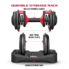 FitRx SmartBell Adjustable Dumbbell Set, 2-Pack, 25lb, 9-in-1 Quick-Select Weights, 2.5lb Increments
