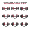 FitRx SmartBell Adjustable Dumbbell Set, 2-Pack, 25lb, 9-in-1 Quick-Select Weights, 2.5lb Increments