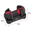 FitRx SmartBell Adjustable Dumbbell Set, 2-Pack, 25lb, 9-in-1 Quick-Select Weights, 2.5lb Increments