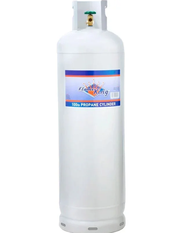 Flame King 100 lb Steel Propane Cylinder With POL Valve - Ships Empty