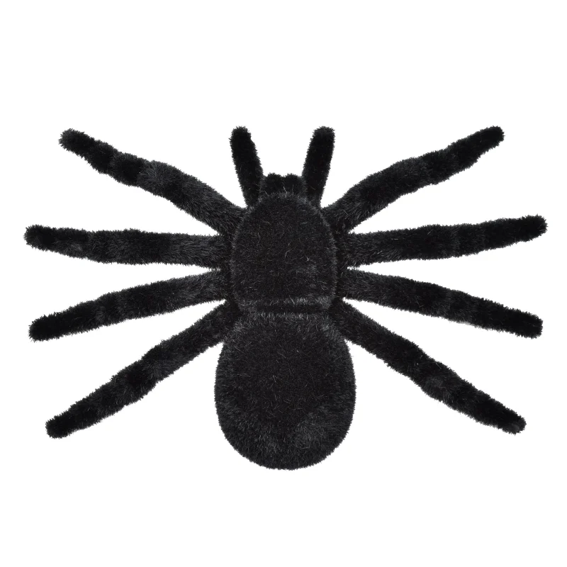 Flocked Spider Decoration, Black, 7", Halloween by Way To Celebrate
