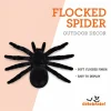 Flocked Spider Decoration, Black, 7", Halloween by Way To Celebrate