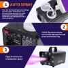 Fog Machine with 13 Colorful LED Lights Effect, 500W Smoke Machine with 1 Wired Receiver and Wireless Remote Controls, A