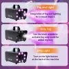 Fog Machine with 13 Colorful LED Lights Effect, 500W Smoke Machine with 1 Wired Receiver and Wireless Remote Controls, A