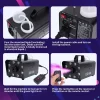 Fog Machine with 13 Colorful LED Lights Effect, 500W Smoke Machine with 1 Wired Receiver and Wireless Remote Controls, A