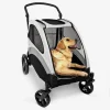 Poloma Foldable Pet Stroller for Large or 2 Dogs Cats, Gray - GS-307Z