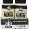 FolkArt 7494E Glow-in-the-Dark Acrylic Paint Set, Matte Finish, Set of 6, 12 fl oz