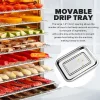 Food Dehydrator, 8 Tiers, 500W Stainless Steel, 30~90C, 24hr Digital Timer