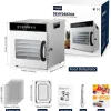 Food Dehydrator, 8 Tiers, 500W Stainless Steel, 30~90C, 24hr Digital Timer