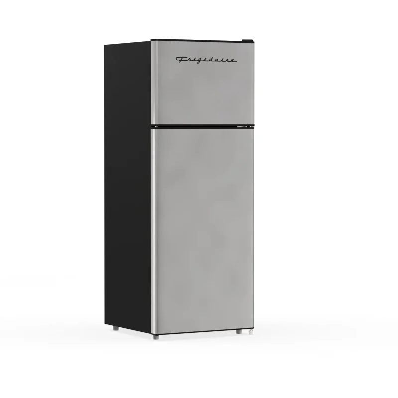 Frigidaire 21 in 7.5 Cu. Ft. Retro Top-Freezer Refrigerator, Standard Door Style, Stainless Look