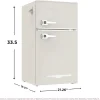 Frigidaire Retro 2 Door Mini Refrigerator With Freezer And Side Bottle Opener, 3.1 Cu Ft, 19in D x 20.5in W x 33.5in H