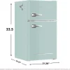 Frigidaire Retro-Style Mini Fridge With Freezer, 3.1 Cu. Ft., Two-Door, Built-In Bottle Opener
