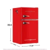 Frigidaire Retro Two-Door Compact Refrigerator With Freezer, 3.1 Cu. Ft., Red