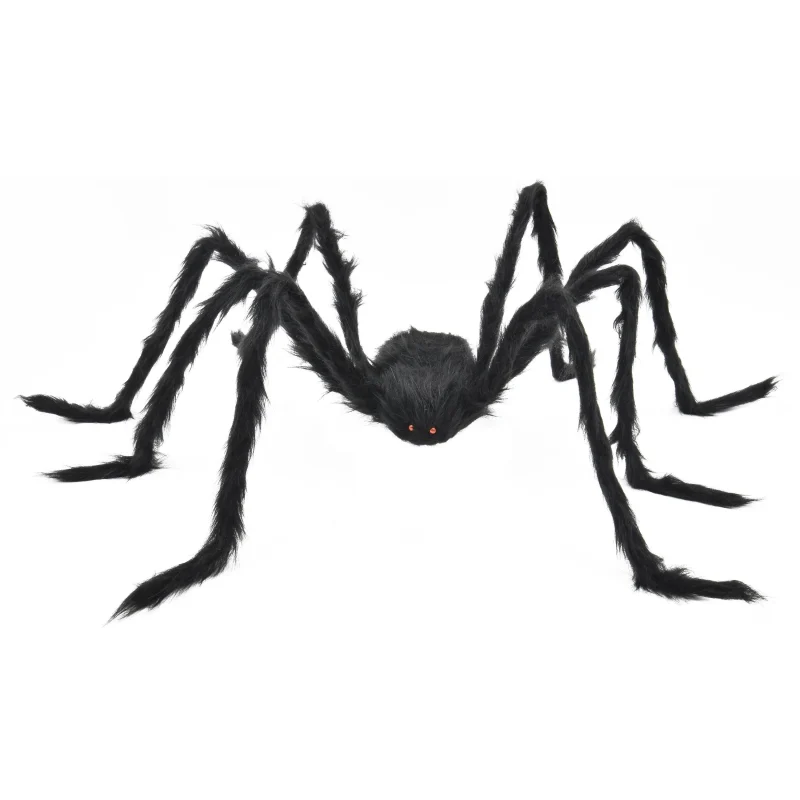 Furry Spider Decoration, Black, 50", Halloween by Way To Celebrate