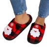 Gaexia New Christmas Cotton Slippers Winter Warm Couples Thick Sole Soft Sole Shoes Thickened Anti Slippers for Men And