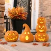 Gamexcel 21" Jack O Lantern Halloween Plastic Pumpkin Lights with Pre-lit LED Bulbs - Indoor/Outdoor Smile Face Decorati