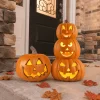 Gamexcel 21" Jack O Lantern Halloween Plastic Pumpkin Lights with Pre-lit LED Bulbs - Indoor/Outdoor Smile Face Decorati