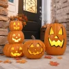 Gamexcel 21" Jack O Lantern Halloween Plastic Pumpkin Lights with Pre-lit LED Bulbs - Indoor/Outdoor Smile Face Decorati