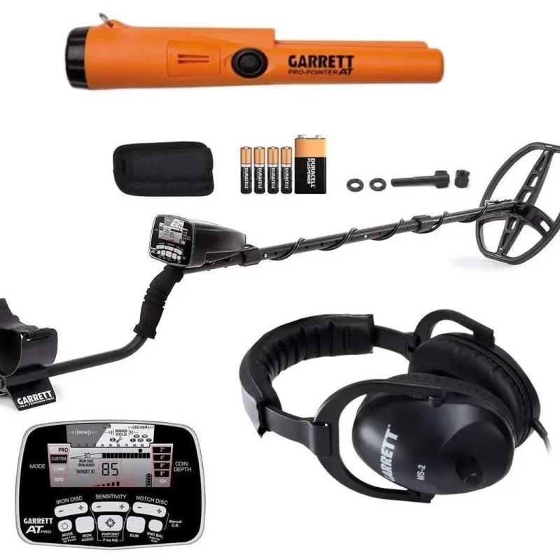 Garrett AT PRO Metal Detector With Pro-Pointer AT Underwater Pinpointer And 8.5 x 11 in PROformance DD Searchcoil