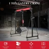 GARVEE Adjustable 1-Ton Portable Gantry Crane, 2200-Lb Capacity, 96.5-143.7 In Height
