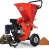 Gas Powered 3-in-1 Wood Chipper Shredder Mulcher, 7HP, 3in Branch Capacity, 30 x 24.1 x 41.6 in