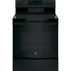 GE 30-Inch Black Freestanding Electric Range With Dual-Element Cooktop And Self-Cleaning Convection Oven
