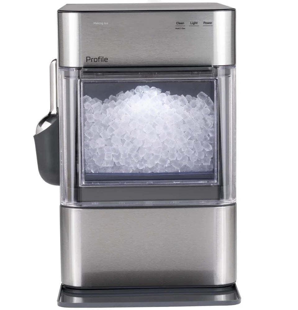 GE Profile Opal 2.0 Ultra Nugget Ice Maker With Scale Inhibiting Filter, Scoop, 38 lbs In 24 Hours, WiFi - Stainless Ste