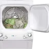 GE Unitized Spacemaker 3.9 Cu. Ft. Washer With Stainless Steel Basket And 5.9 Cu. Ft. Electric Dryer - GUD27EESNWW