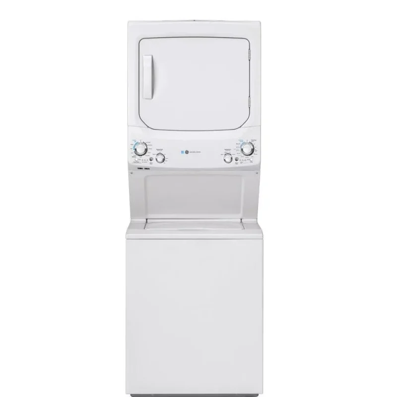GE Unitized Spacemaker 3.9 Cu. Ft. Washer With Stainless Steel Basket And 5.9 Cu. Ft. Electric Dryer - GUD27EESNWW