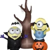 Gemmy Minions Halloween Airblown Inflatable With Tree And Pumpkin Scene, 53.94 x 36.61 x 66.14 Inches - 224243