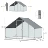 GFVCNIO Metal Coop Run With Cover, 10 x 6.5 x 6.5, Silver