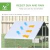 GFVCNIO Metal Coop Run With Cover, 10 x 6.5 x 6.5, Silver