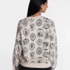 Ghost Frame Women's Halloween Graphic Crew Pullover Sweatshirt
