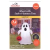 Ghost with Jack-o'-Lantern Tote Airblown Yard Inflatable, Multicolor, 3.5', Halloween by Way To Celebrate