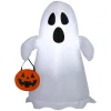 Ghost with Jack-o'-Lantern Tote Airblown Yard Inflatable, Multicolor, 3.5', Halloween by Way To Celebrate