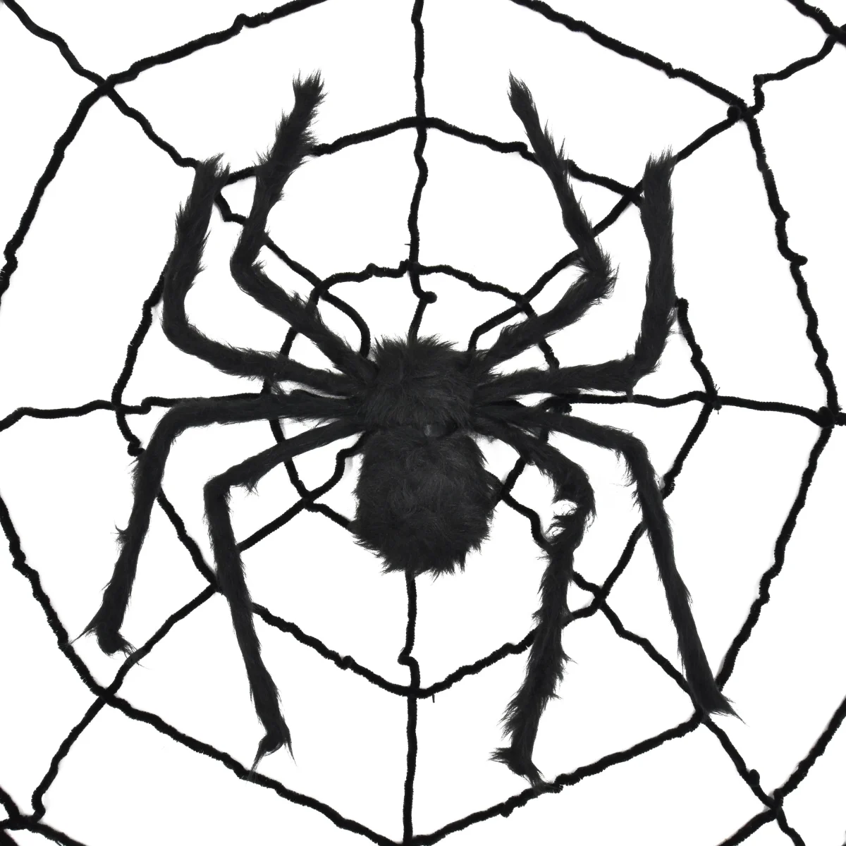 Giant Spider Web with Spider Decoration, Black, 8', Halloween by Way To Celebrate