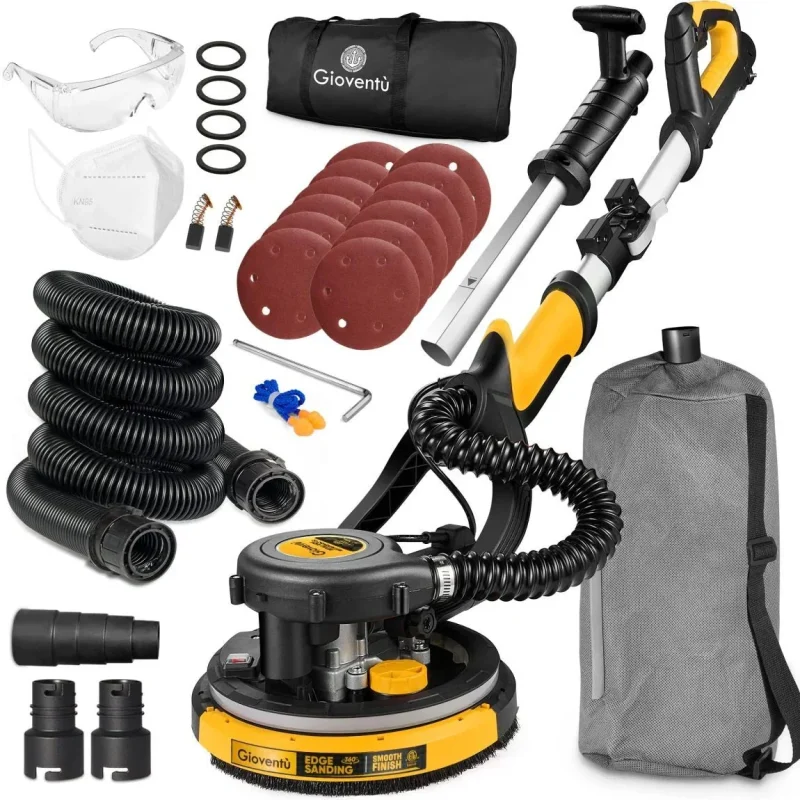 Giovent Electric Drywall Sander With Dust Extraction, 6.5-Amp, 8-2/5-Inch