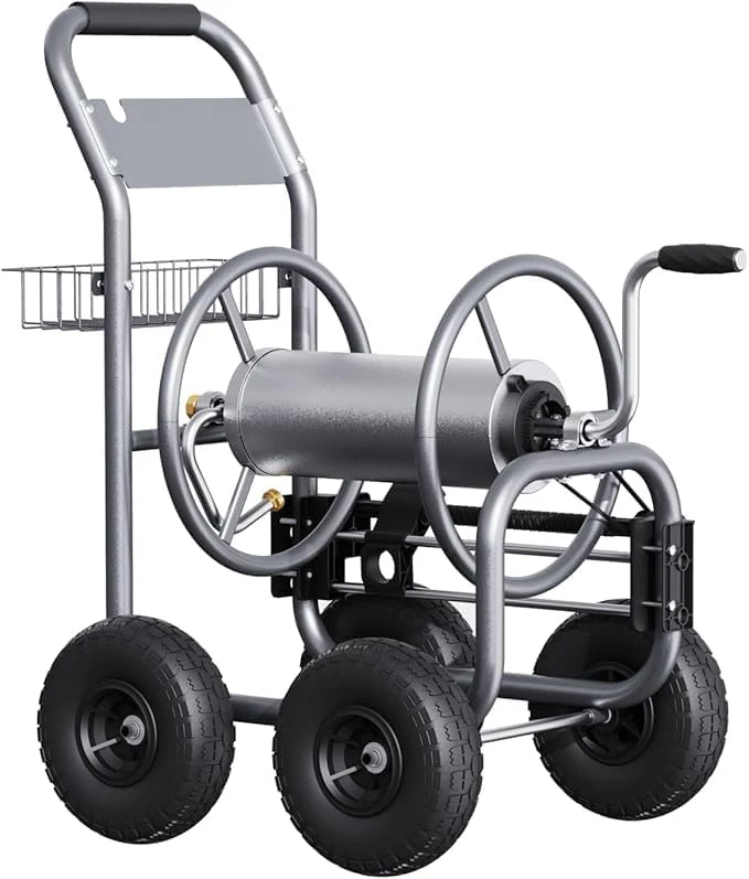 Giraffe Tools Heavy Duty Garden Hose Reel Cart With Wheels - 250-Feet 5/8-Inch Hose Capacity