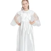 Girls Angel Costume, 3 Pcs Dress Halo Wings White Fancy Dress Up for Nativity Halloween Christmas 3-4 Years