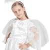 Girls Angel Costume, 3 Pcs Dress Halo Wings White Fancy Dress Up for Nativity Halloween Christmas 3-4 Years